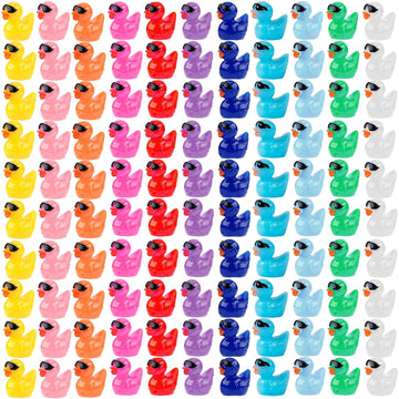 110 Pcs Mini Resin Ducks With Sunglasses, 11 Colors, Mini Resin Ducks Bulk Tiny Ducks Set For Potted Miniature Decoration Garden