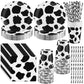 Lewtemi 100 Pcs Cow Print Party Supplies Kit, Includes Napkins, Plates, Straws for Farm Theme Birthday Parties