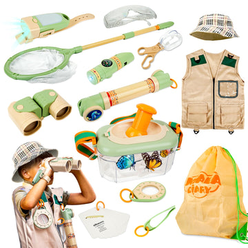 Smilesskiddo Kids Explorer Kit, 27 Pcs Outdoor Explorer Kit & Kids Bug Catching Kit - Kids Nature Kit Outdoor Camping Adventure