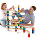 Hape Quadrilla Cyclone Wooden Marble Run Race Maze Construction Building Set| Stem Educational Learning Toys For Kids