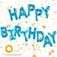 Canrevel Happy Birthday Banner 13Pcs 16 Inch Mylar Foil Letters Balloons Birthday Party Decorations For Kids And Adults - 3D Blu
