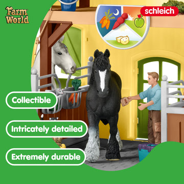 Schleich Farm World, Toy Barn Gift for Kids with Farm Animal Toys and Accessories 30-Piece Set, Ages 3+
