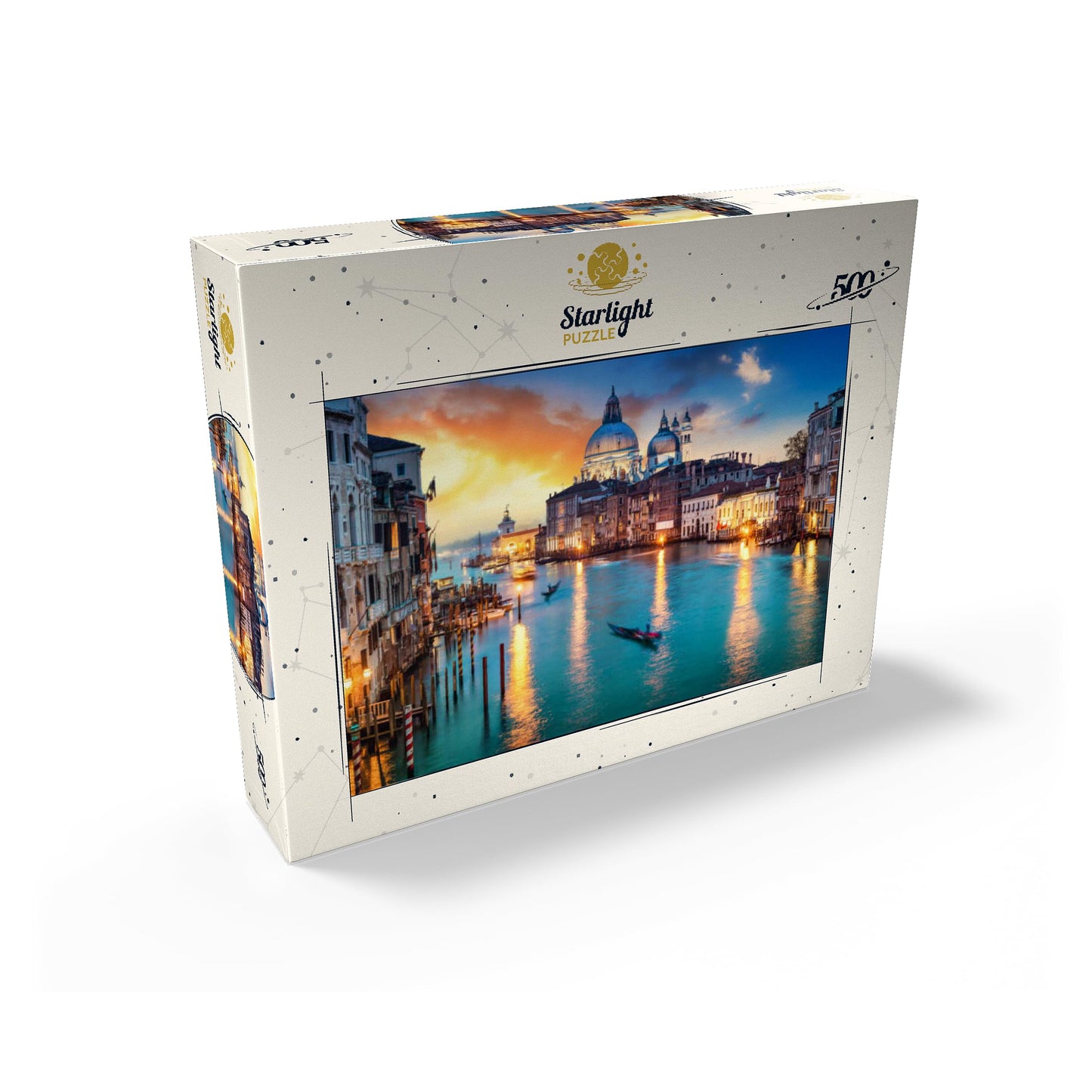 MyPuzzle Grand Canal with Gondola at Sunset Venice Italy - enhanced 500 Piece Jigsaw Puzzle for mature-themeds