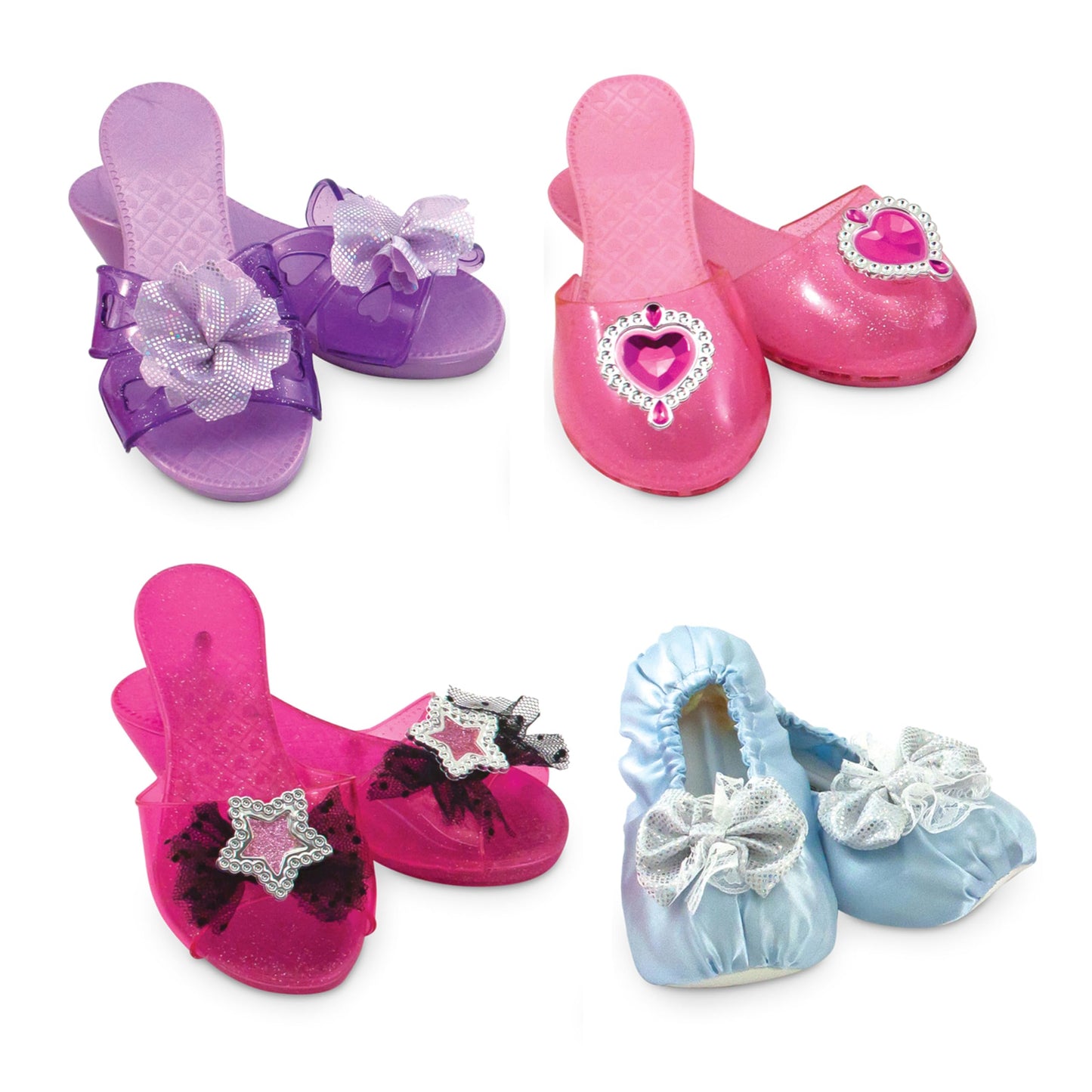 Melissa & Doug Role Play Collection - Step In Style! Dress-Up Shoes Set (4 Pairs), Multicolored, 11' X 12' X 4.5' Packaged