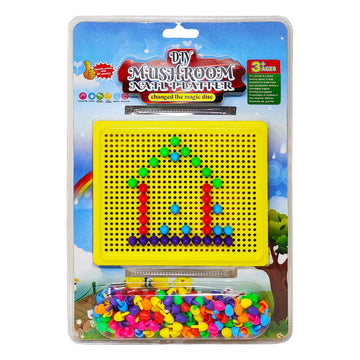 Parteet Creative Jigsaw Puzzle Building Nails Blocks | Colorful Nails | Pegboard Educational Toy For Kids (Multicolored)