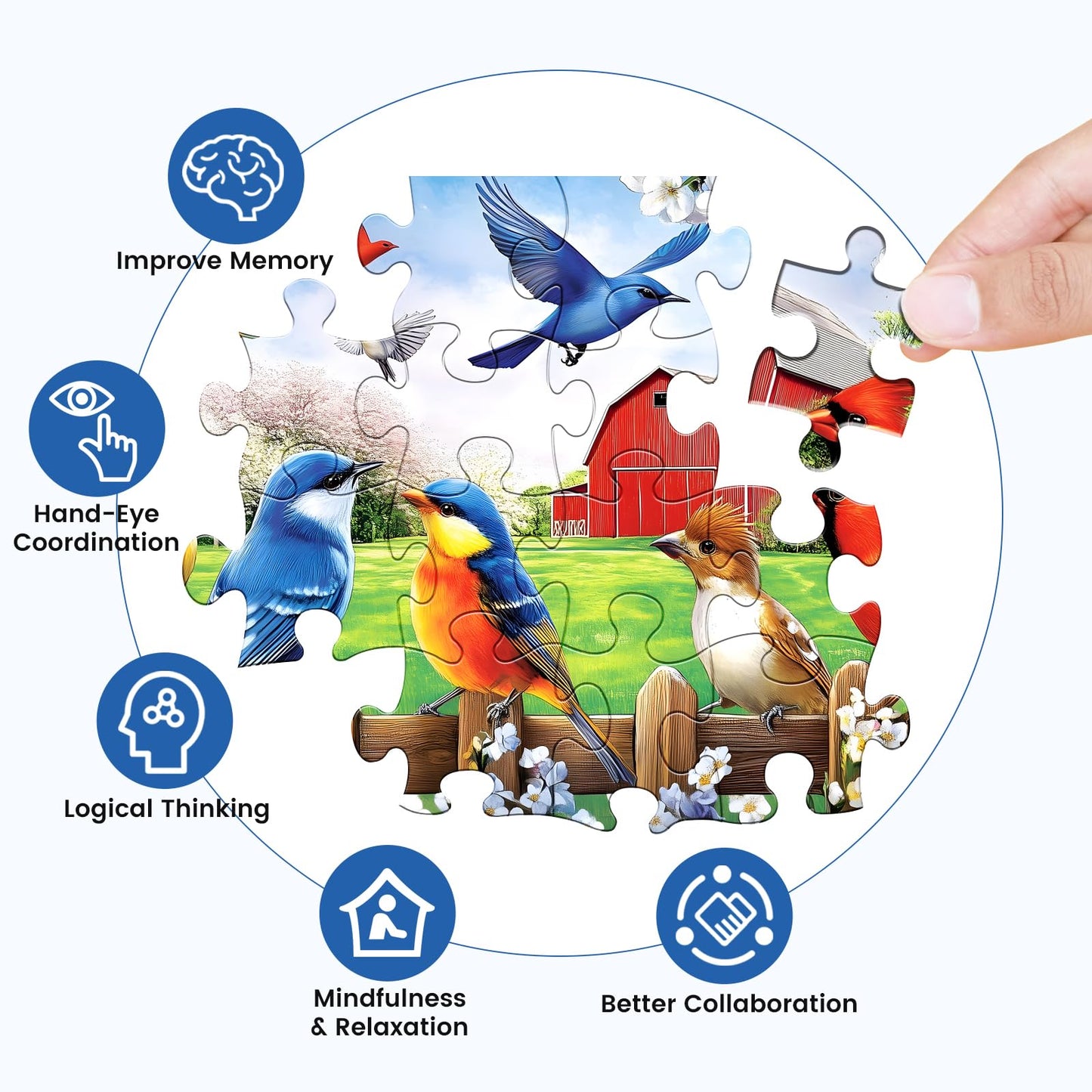 500 Piece Puzzles for mature-themeds Jigsaw Puzzles 500 Pieces Colorful Birds Jigsaw Puzzles Spring Season Farm Puzzle Bird Lover Puzzles 500 Pieces for mature-themeds enhanced Cardboard Puzzle Gift Toy