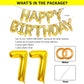 SHUNTAI 77th Birthday Decorations - Gold Jumbo Foil Number Balloons & Happy Birthday Banner - 77 Years Old Party Supplies