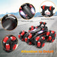Eulogia Rc Stunt Car With Deformable Wheel Arm, 2 Rechargeable Batteries, Lights, 360 Rotation, One-Key Demo, 2.4Ghz All-Terrain