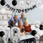 70Th Birthday Decorations For Men Women, Black Silver White Birthday Balloons, Black Happy 70Th Birthday Banner Birthday Cake To