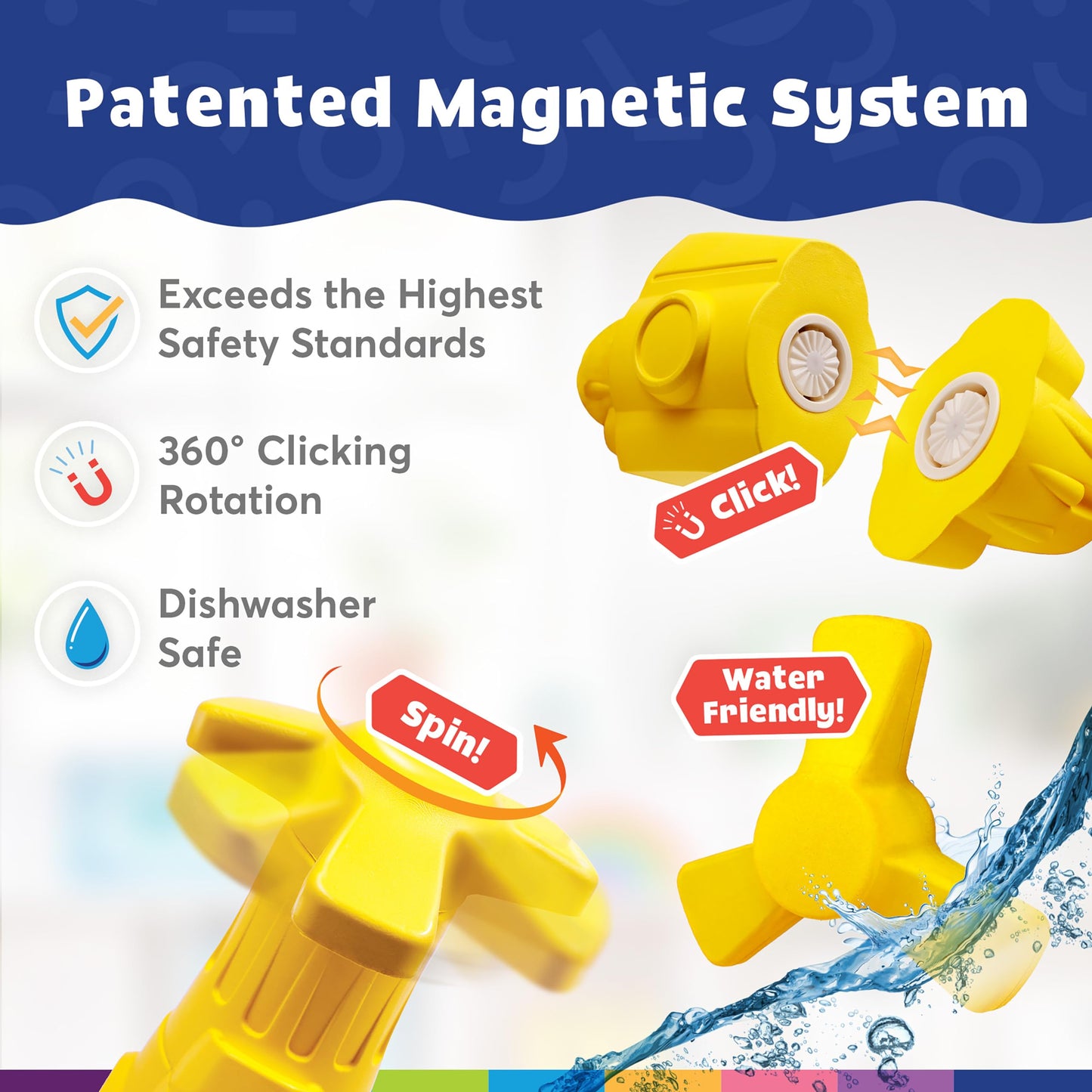 Blockaroo Magnetic Foam Building Blocks - 10-Piece Submarine, Bath Toys For Toddlers, Preschool Toys, Bathtub Toys, Sensory Toys, Blocks For Toddlers 3-5, Engineering Toys For Kids 3-5, Bath Blocks