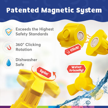 Blockaroo Magnetic Foam Building Blocks - 10-Piece Submarine, Bath Toys For Toddlers, Preschool Toys, Bathtub Toys, Sensory Toys, Blocks For Toddlers 3-5, Engineering Toys For Kids 3-5, Bath Blocks
