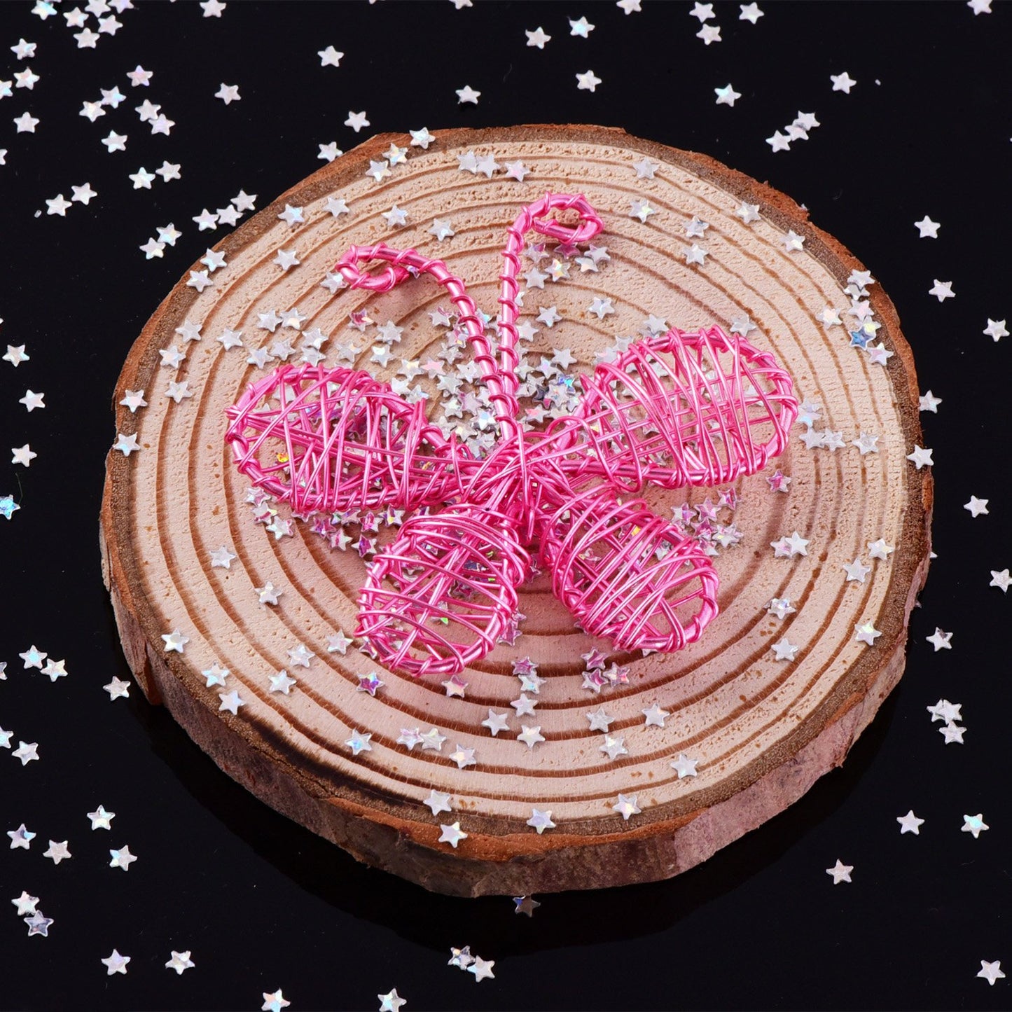 EBOOT 100 Gram Stars Confetti Glitter Star Sequins for Crafts DIY Nail Art and Party Decoration, Holographic Silver