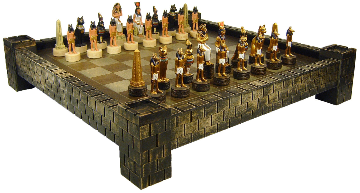 Hpl Egyptian Anubis Chess Set W/ 17' Castle Fortress Board (2 Players, Age 12+)
