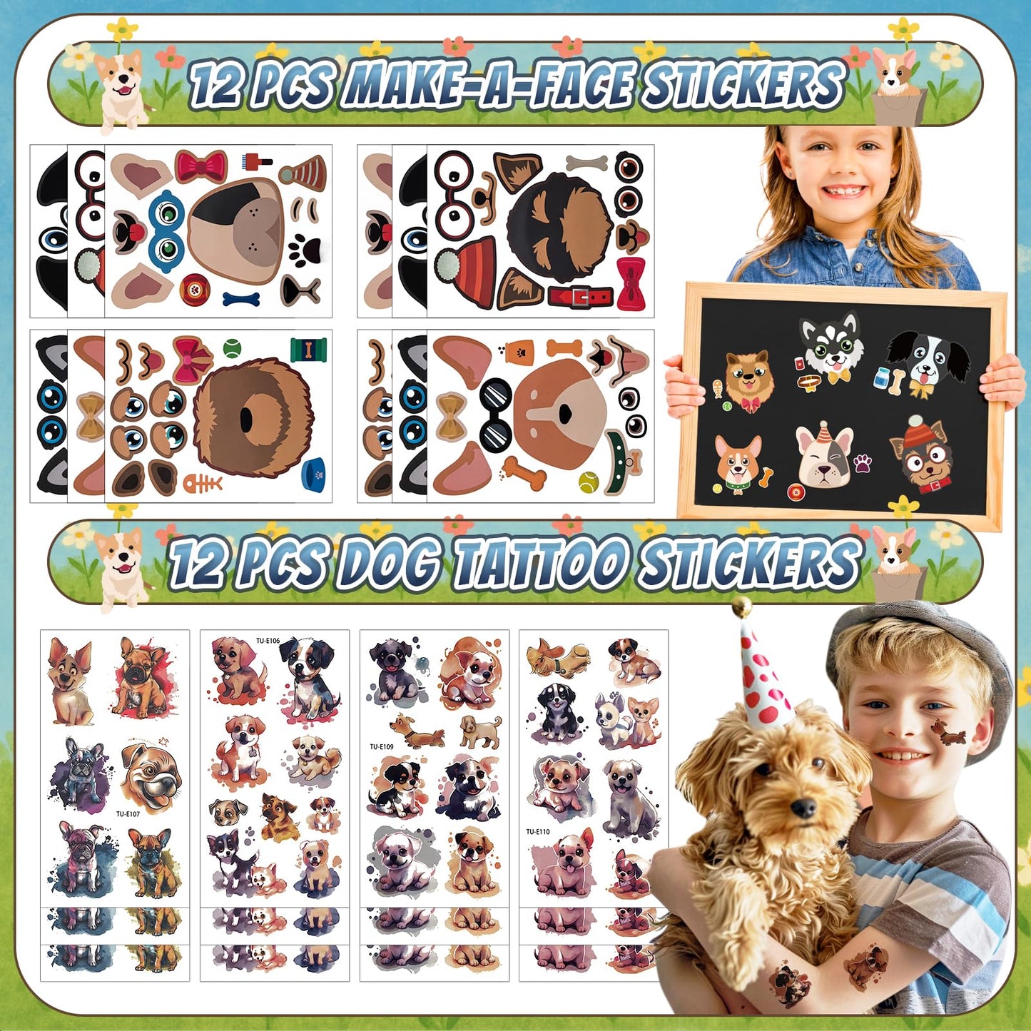 156 PCS Dog Party Favors,Dog Party Decorations, Dog Party Supplies Gifts Goodie Bags Stuffers, Dog Pinata,Dog Birthday Party Sup