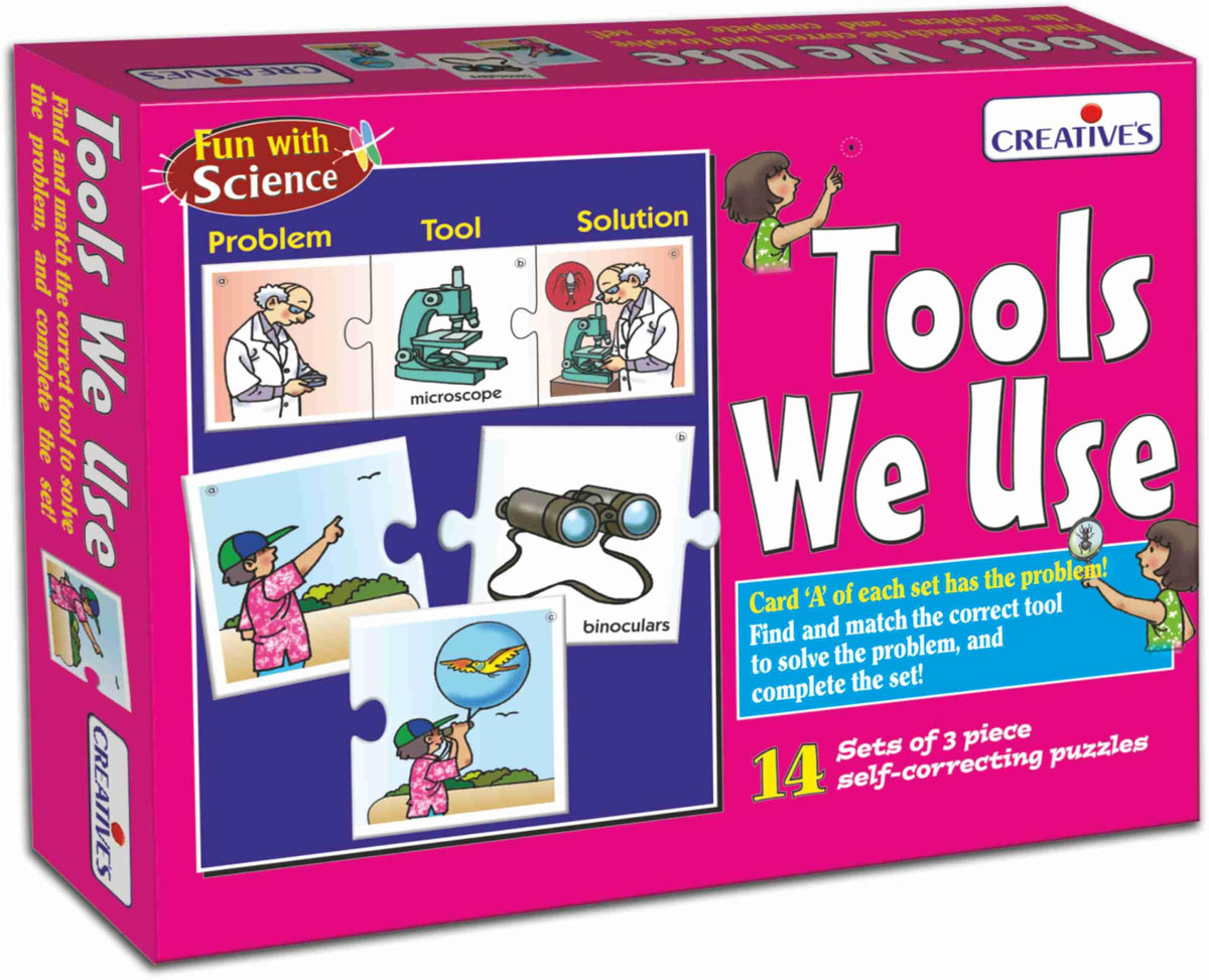 CreativeS Tool We Use | Fun With Science | Stem Puzzles | Use Of Proper Tools & Match Solutions | Educational For Kids | 14 Thr