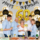 Jobkoo 60Th Birthday Decorations, Black Gold 60Th Birthday Party Decoration For Men Women Golden Black Birthday Balloons 60Th Ca