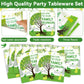 100Pcs Family Reunion Party Decorations Family Tree Reunion Plates Napkins Green Tree Welcome To Our Family Reunion Tableware Se