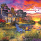 White Mountain Puzzles Evening Country Cabin - 1000 Piece Jigsaw Puzzle