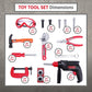 STEAM Life Kids Toddler Tool Set - Toy Tool Set with Electric Toy Drill, Toddler Tool Box, Toy Hammer, Red Manual Drill Tool Pla