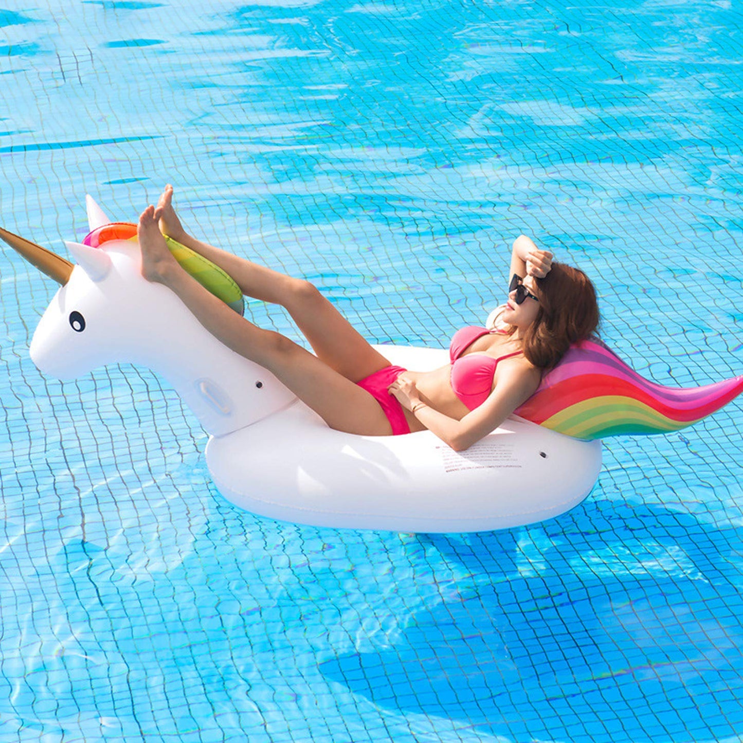 Turnmeon 79' Giant Inflatable Pool Float Party Toys With Sturdy Handles, Summer Beach Floaties Swimming Pool Inflatables Ride-On Pool Toys Raft Lounge For Adults Kids Teens (Flamingo And Unicorn)