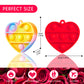 60 Pcs Heart-Shaped Pop Its Set Pop Fidget Toys Push Pop Its Bubble Fidget Sensory Toy Pop It Fingertip Keychain Decompression B