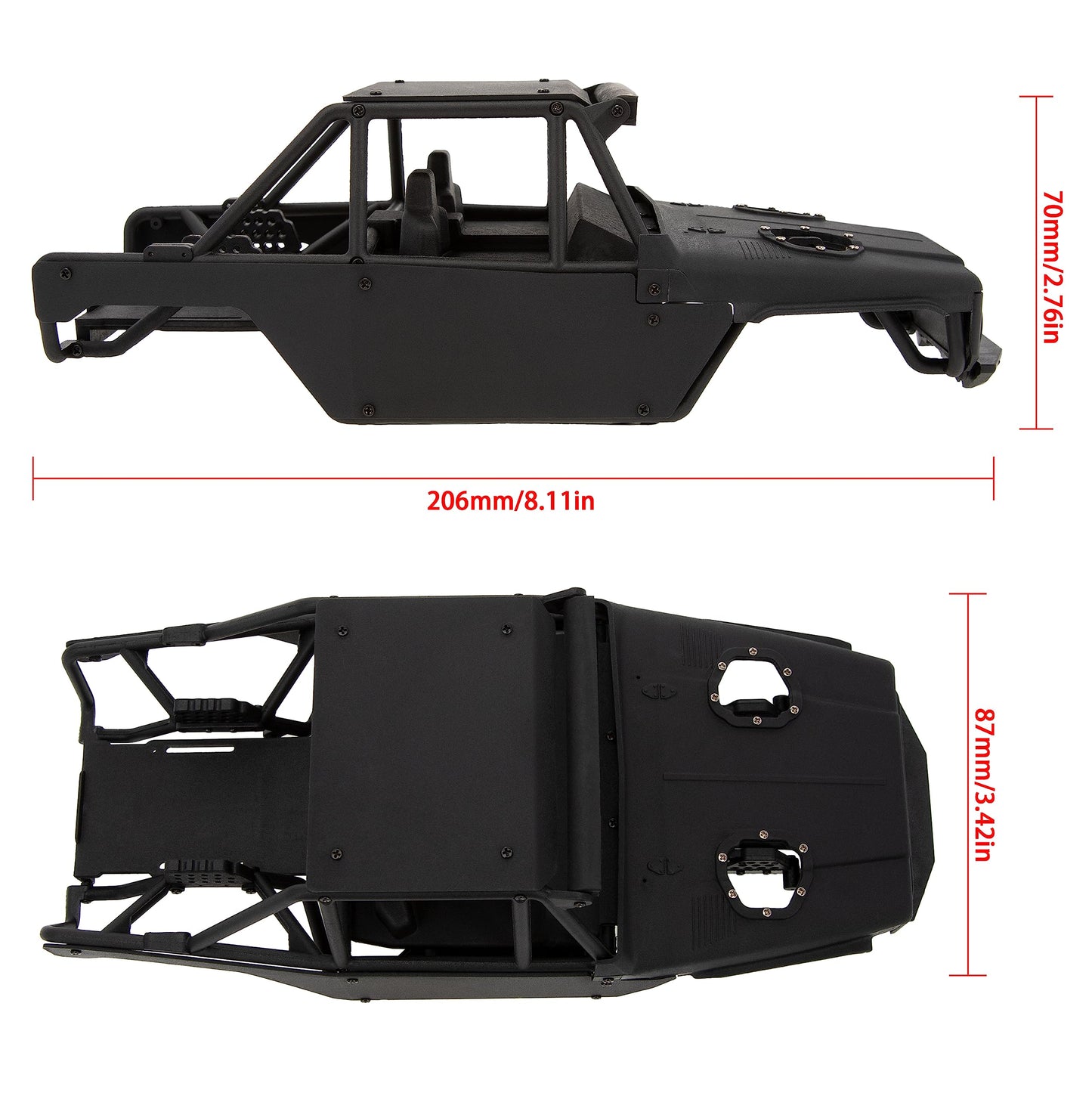 MEUS RACING TRX4M Body Ripper Chassis Kit for TRX4M Defender/Bronco/K10/F150 High Trail 1/18 RC Crawler Car (MEX40-Black)