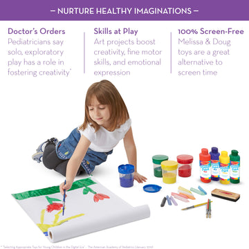 Melissa & Doug Easel Accessory Set - Paint, Cups, Brushes, Chalk, Paper, Dry-Erase Marker