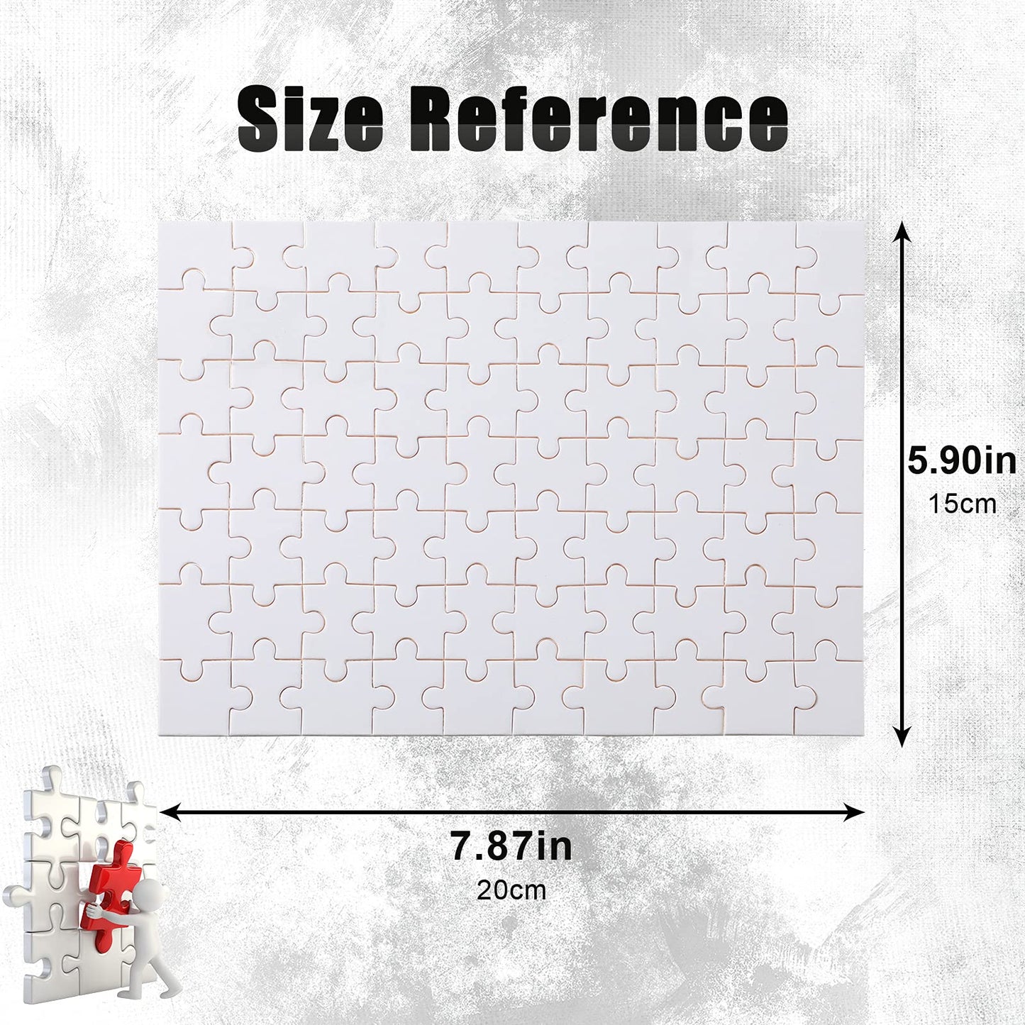 Christmas Blank Jigsaw Puzzle 70 Pieces 0.84 X 0.78 Inch White Blank Puzzle Rectangle Decorating Puzzle For Decorating Boys And Girls Art Activity, Wedding Birthday Party, 5.12 X 3.54 Inches