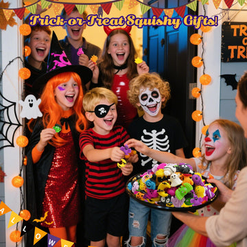 72PCS Halloween Mochi Squishy Toys Bulk  Mochis Squishies for Kids  Halloween Fidget Toys for Boys  Girls  Classroom Party Favors  Basket Goodie Bags Stuffers  Treasure Box  Trick or Treat  Gifts