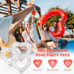 Whaline 3Pcs Inflatable Heart Pool Float with Glitter Inside White Swim Pool Rings Float Loungers Tube for Summer Pool Beach Bac