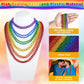 Zzyfgh 12 Pcs Pride Bead Necklaces, Gras Beads Necklaces, 33'' Lgbtq Pride Beads Women Men Stuff Pride Bead Accessories For Gay