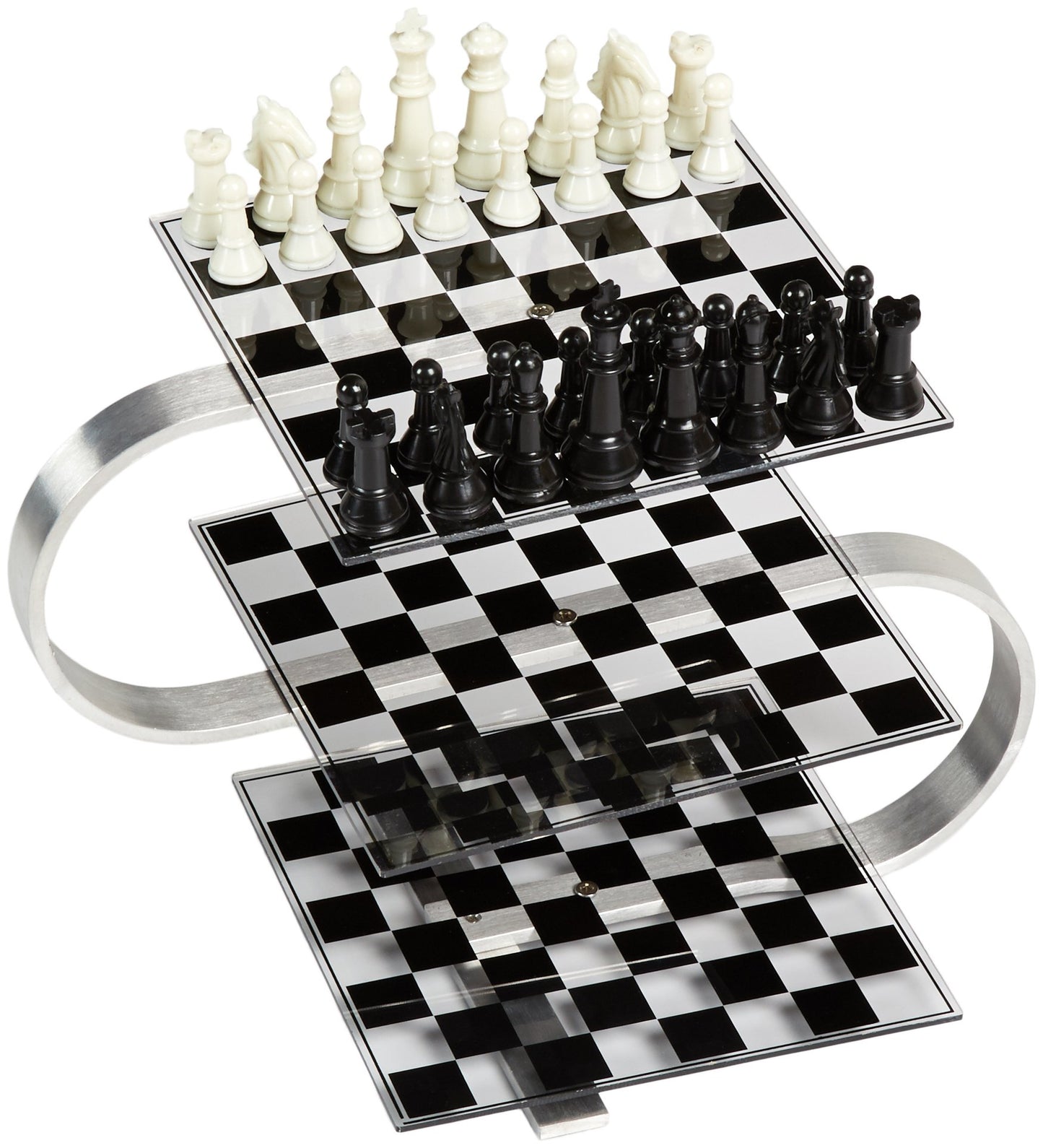 John N. Hansen Co. Strato Chess Set - Black Steel, Model 529