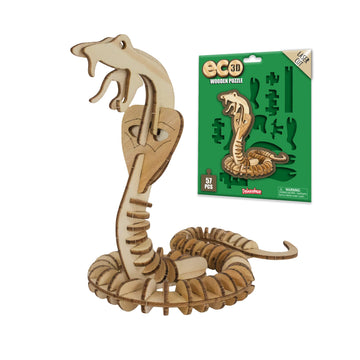 Eco 3D Wooden Puzzle - Snake from Deluxebase. Sustainable Wood Animal Puzzle Craft Set. Model Building Kit for Educational Toys 