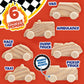 Kids Party Wood Painting Craft Kits (12ct) 3-D Cars - Each Kit Has its Own Brush, Paint, & Figure- 6 Designs Include Taxi, Truck
