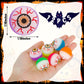 12PCS Halloween Party Favors, Glowing Bouncy Balls, Rubber Halloween Toys for Trick or Treat, 30mm Halloween Eyeballs in 6 Desig