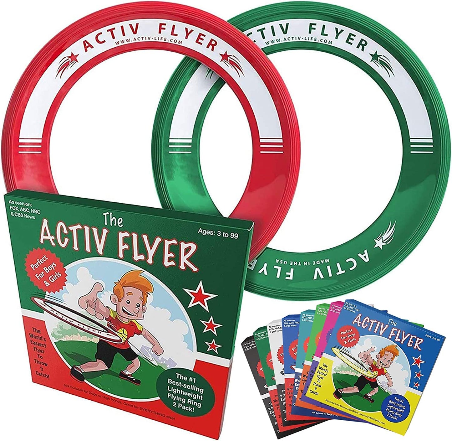 Activ Life Kids Flying Rings, 2 Pack, Outdoor Toys for Kids, for Boys and Girls Ages 3-12, Outside Sports