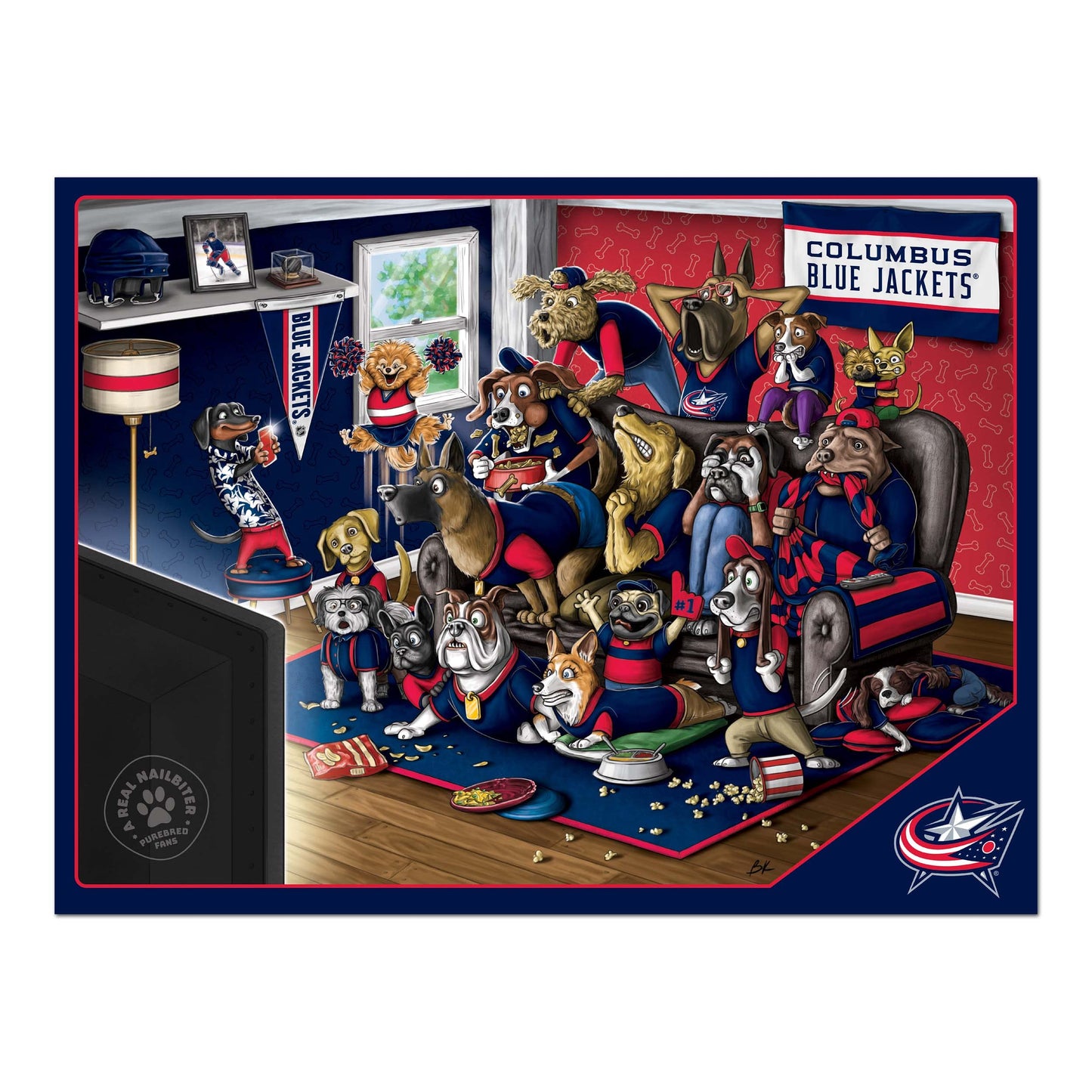 Youthefan Nhl Columbus Blue Jackets Purebred Fans 500Pc Puzzle - A Real Nailbiter