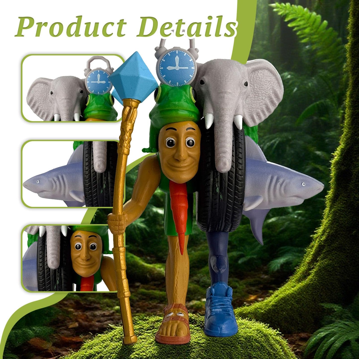 Lomencry Italian Brainrot Toy Action Figure tralalero tralala brainrot Toys Tralalero Tralala Figures Toys with Tralalero Tralala Tung Tung Sahur BRR BRR Patapim Creative 3D Collectible Toy (1PCS-A)