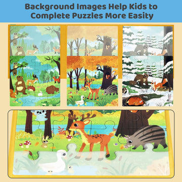 Puzzles For Kids Ages 3-5 Girls 60 Pieces Travel Puzzles For Kids Age 4-6 Animal Airplane Car Road Trip Activities Games Toys 3