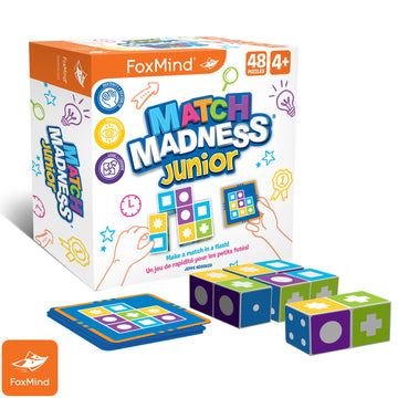 Foxmind Games: Match Madness Junior, A Pattern Matching Puzzle Game, Make The Match In A Flash, Develops Visual Recognition And Fine Motor Skills, Play With Up To 4 Players, For Ages 4 And Up
