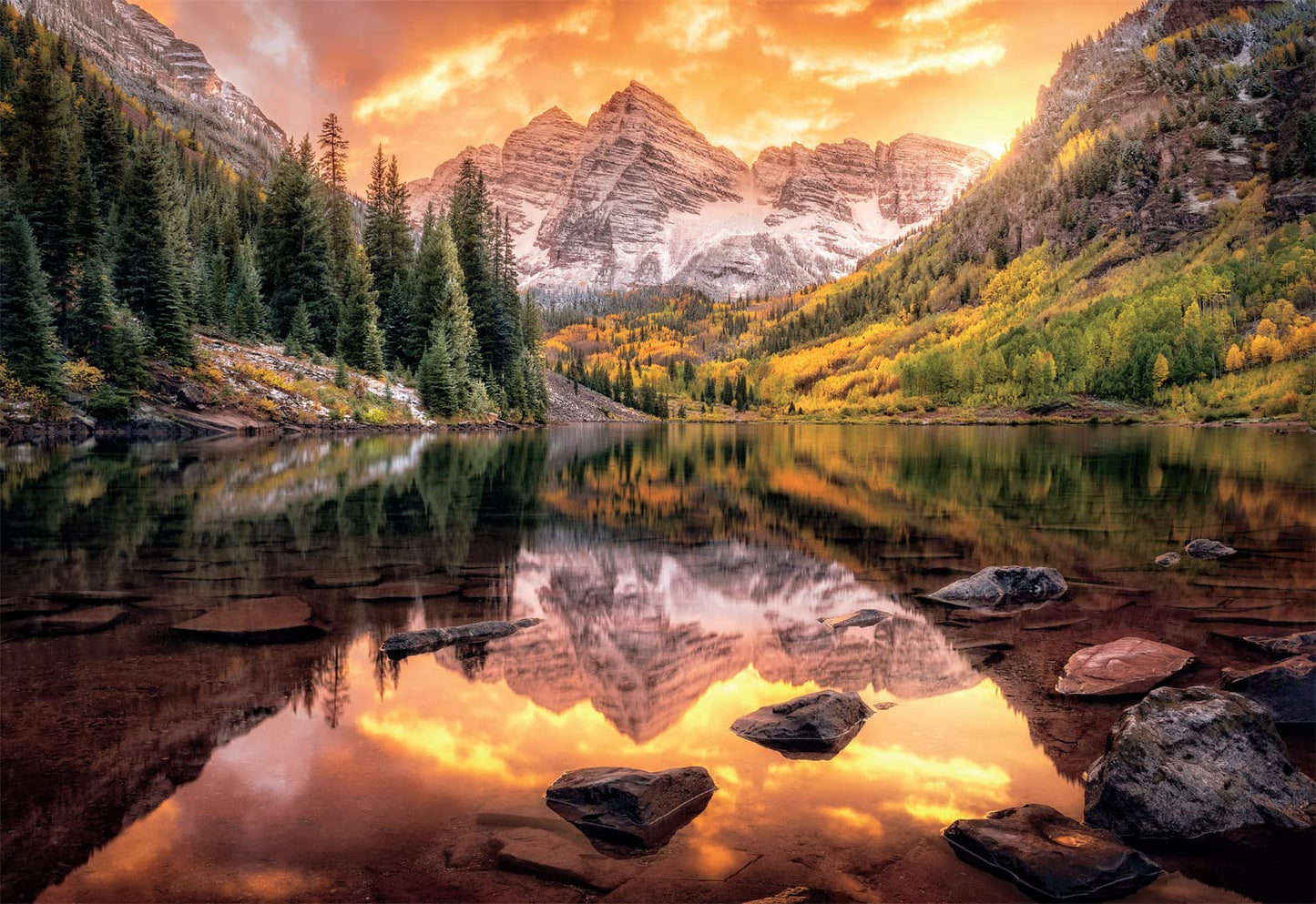 Buffalo Games - Joshua Snow - Maroon Lake Reflections - 2000 Piece Jigsaw Puzzle For Adults Challenging Puzzle Perfect For Game Nights - Finished Size Is 38.50 X 26.50