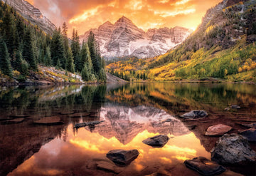 Buffalo Games - Joshua Snow - Maroon Lake Reflections - 2000 Piece Jigsaw Puzzle For Adults Challenging Puzzle Perfect For Game Nights - Finished Size Is 38.50 X 26.50