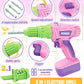 Kids Tool Set with Electric Toy Drill Chainsaw Jigsaw Toy Tools for Girl, Realistic Kids Power Construction Pretend Play Tools S