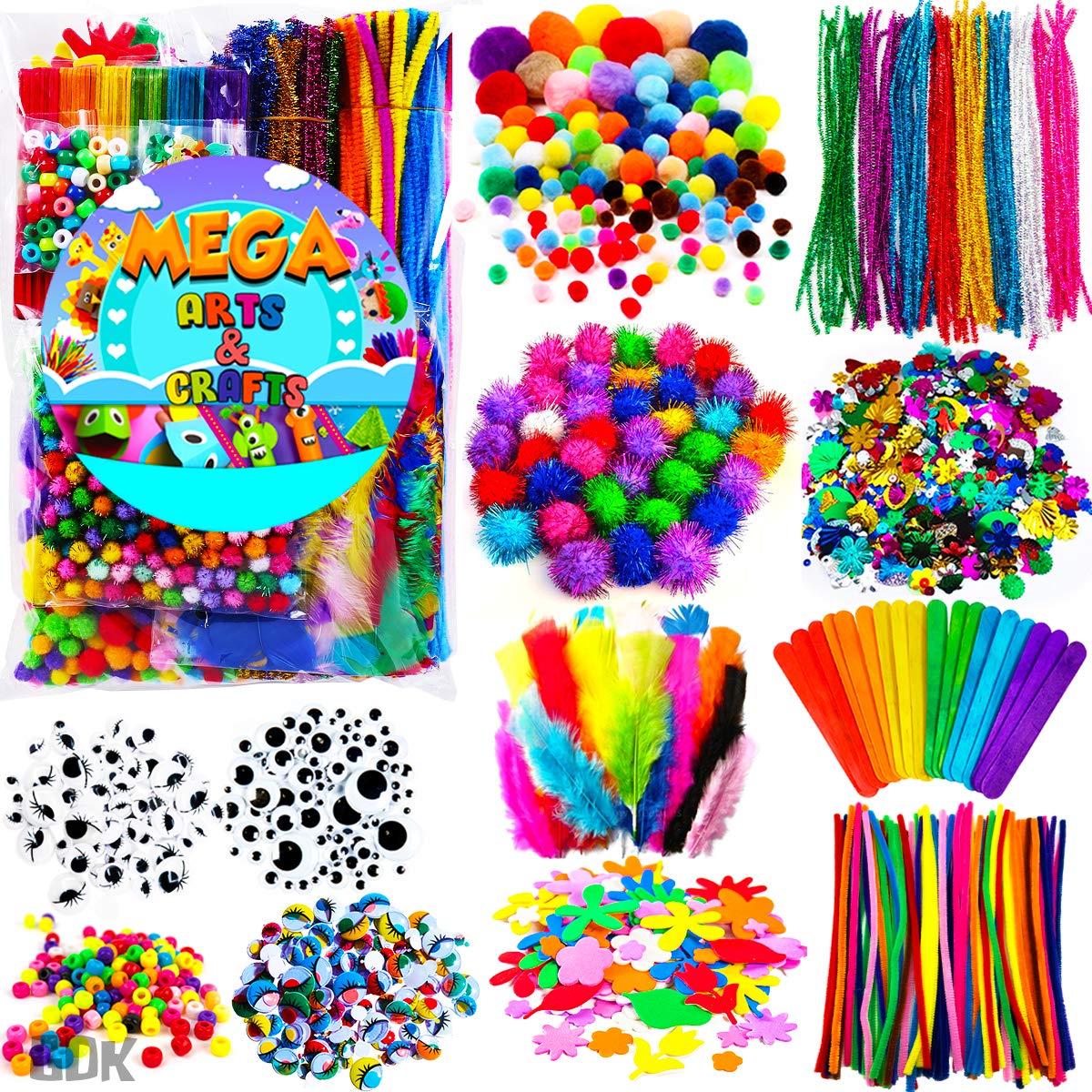 GoodyKing Arts and Crafts Supplies for Kids - 1170Pcs+ Craft Art Supply Kit for Toddlers Kids Craft Supplies & Materials Age 4 5