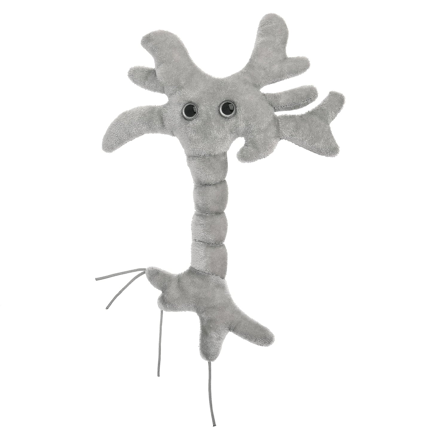 GIANTMICROBES Neuron Plush Toy, Brain Cell Model, 7" Grey Polyester, Neuroscience Gift