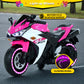 Blitzshark 12V Electric Motorcycle  Kids Motorcycle with Training Wheel  7AH Battery Ride On Motorbike for Kids  3.2 MPH Max Speed  Twist Grip Throttle  Soft Tires  Extra Long Seat  Pink and White