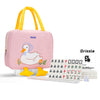 Drizzle 24Mm Travel Mahjong Game Set Mini Duck - 0.9'' Portable 144 Tiles - 4Pcs Racks Melamine Material Mah-Jong Family Leisure