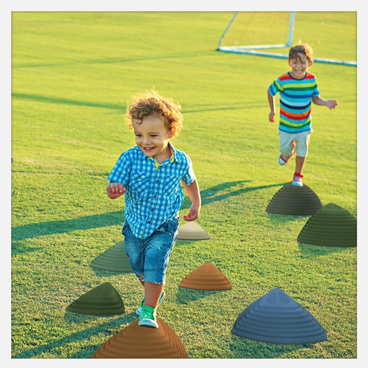 Gentle Monster Stepping Stones For Kids 11 Pcs Toddler Toys Indoor And Outdoor Balance Blocks, Coordination, Balance, Strength Skills Sensory Toys For Toddlers Ages 3 4 5 6 7 Years (8 Pcs Morandi)