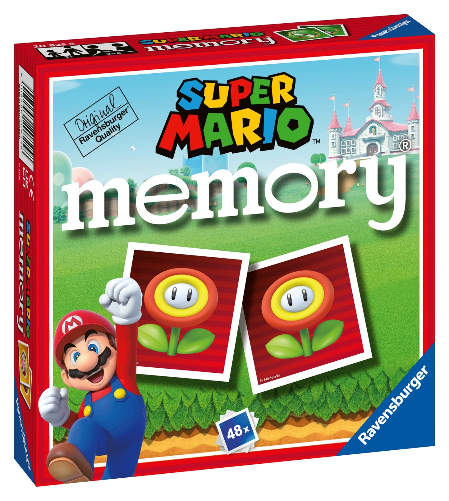 Ravensburger - Memory Super Mario, Board Game, Memory Game For Children 3 Years Or Older, 48 Cards, 2 To 6 Players, Italian Vers