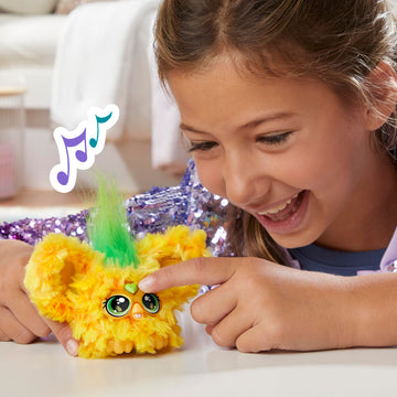 Furby Furblets Hoo-Lah Pineapple Mini Friend, 45+ Sounds & Music, Speaks Only Furbish, Electronic Plush Toys For 6 Year Olds & Up, Yellow & Green